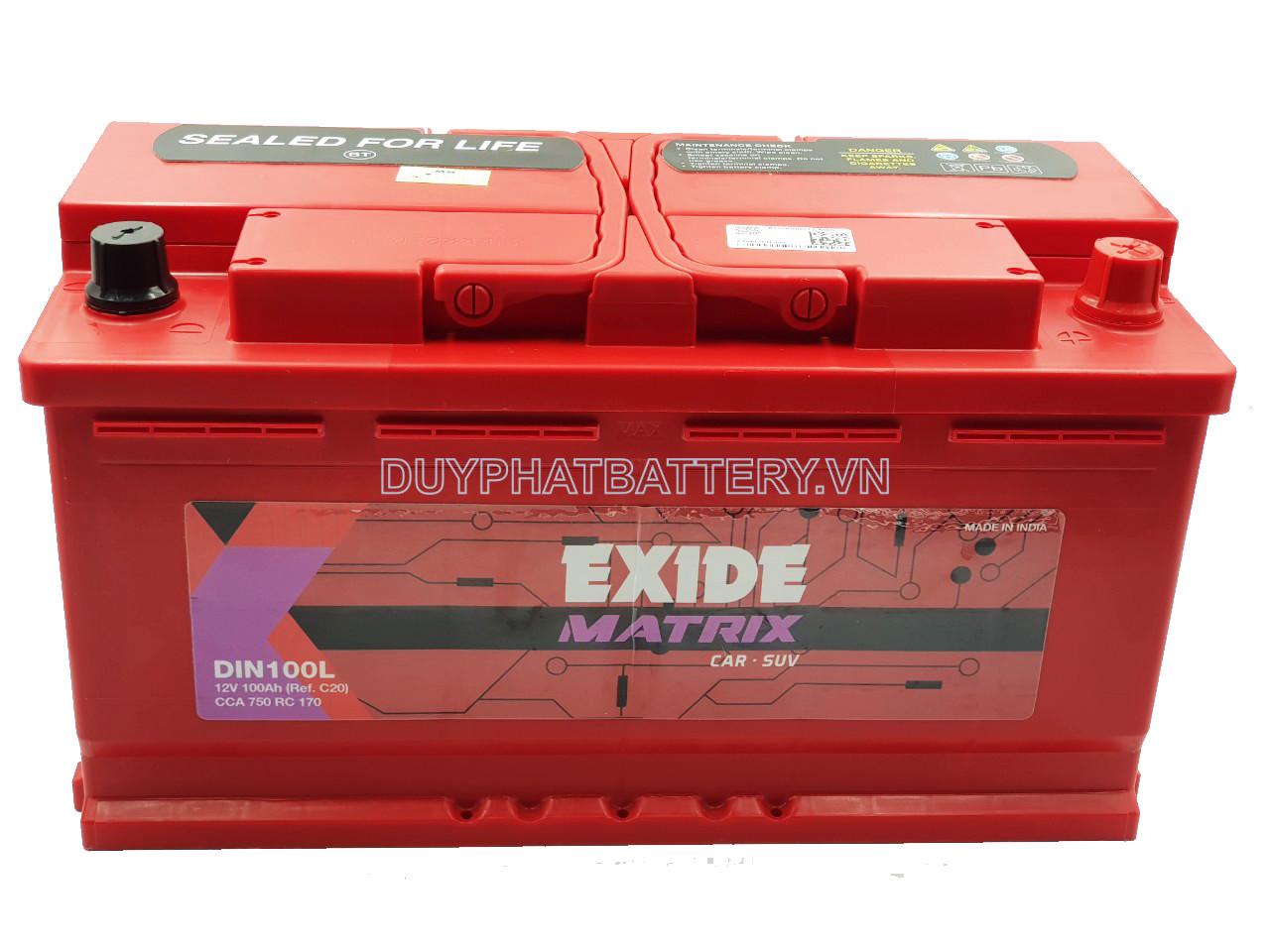 Bình ắc quy EXIDE DIN100L 12V 100AH CCA 750A